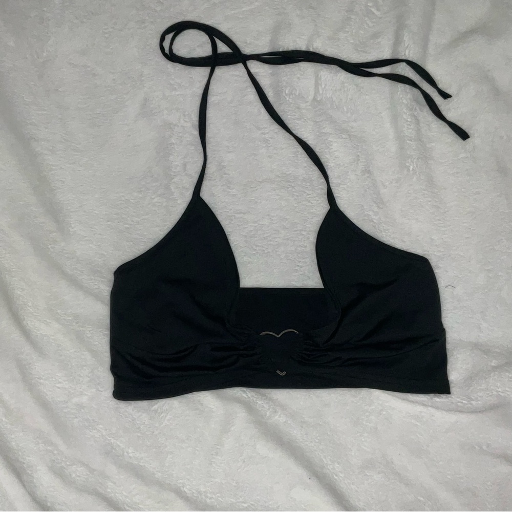 Black Halter Heart Top